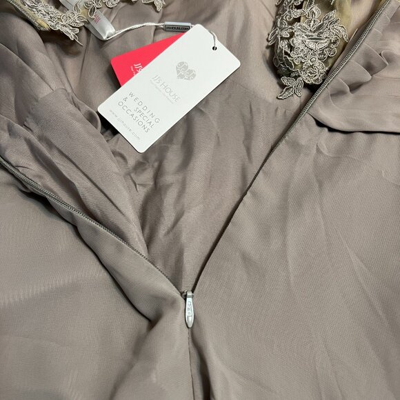 NWT JJs House Women's Evening Dress Beige Lace Size Small Cocktail Dress - Picture 4 of 9